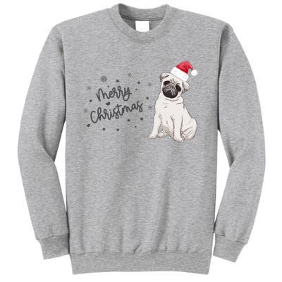 Christmas Pug Santa Hat Dog Owner Mom Funny Gift Funny Gift Sweatshirt