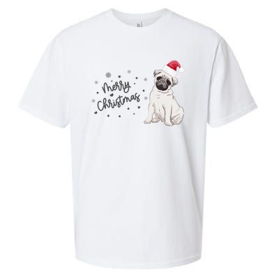 Christmas Pug Santa Hat Dog Owner Mom Funny Gift Funny Gift Sueded Cloud Jersey T-Shirt