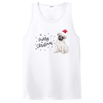 Christmas Pug Santa Hat Dog Owner Mom Funny Gift Funny Gift PosiCharge Competitor Tank