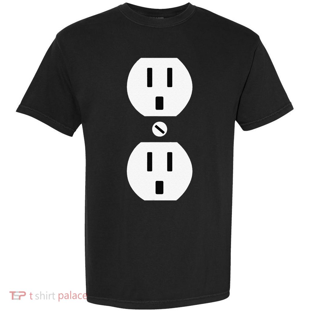 Couple Plug Socket Matching Costume Funny Halloween Gifts Garment-Dyed Heavyweight T-Shirt