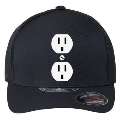 Couple Plug Socket Matching Costume Funny Halloween Gifts Flexfit Unipanel Trucker Cap