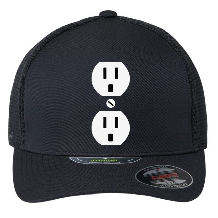 Couple Plug Socket Matching Costume Funny Halloween Gifts Flexfit Unipanel Trucker Cap