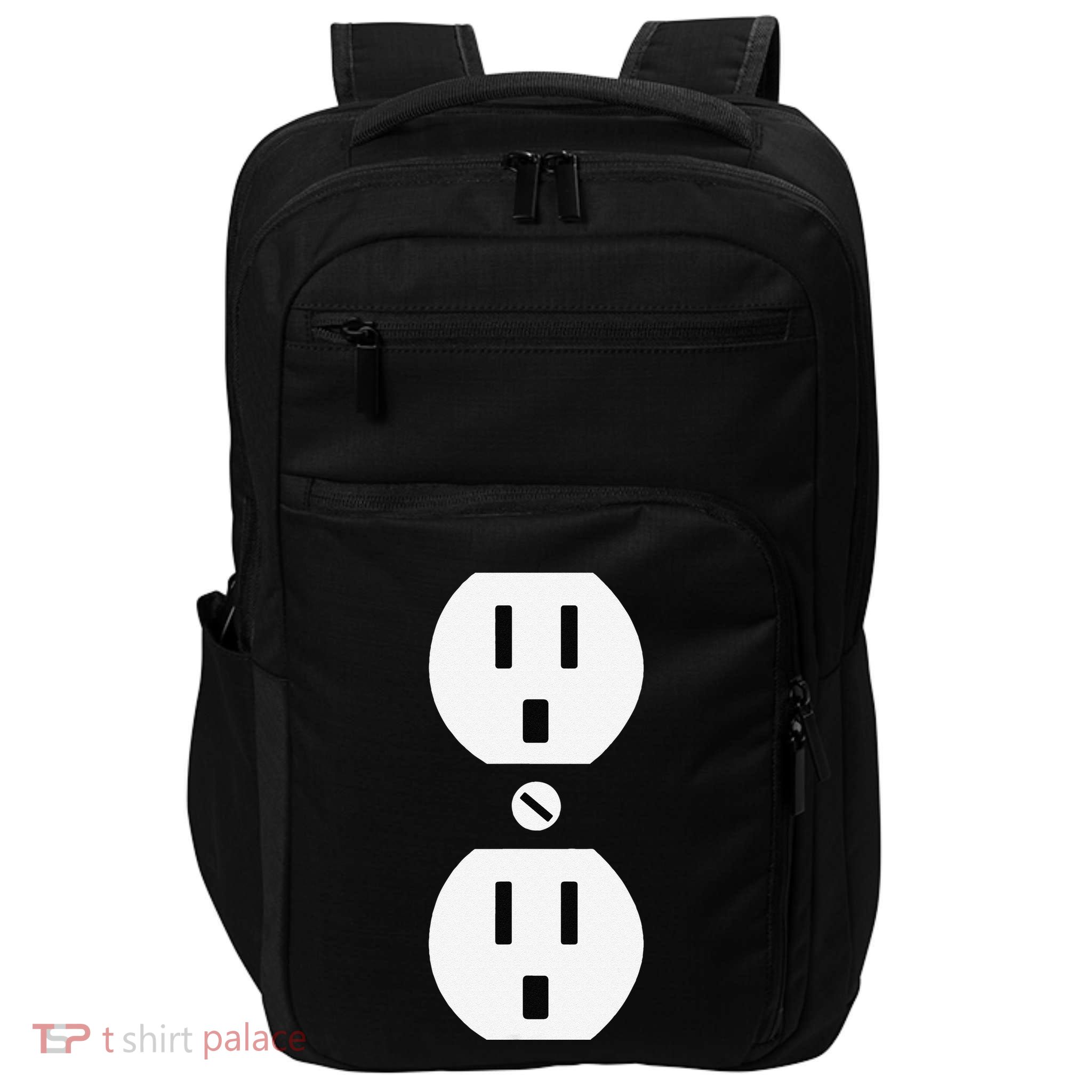 Couple Plug Socket Matching Costume Funny Halloween Gifts Impact Tech Backpack