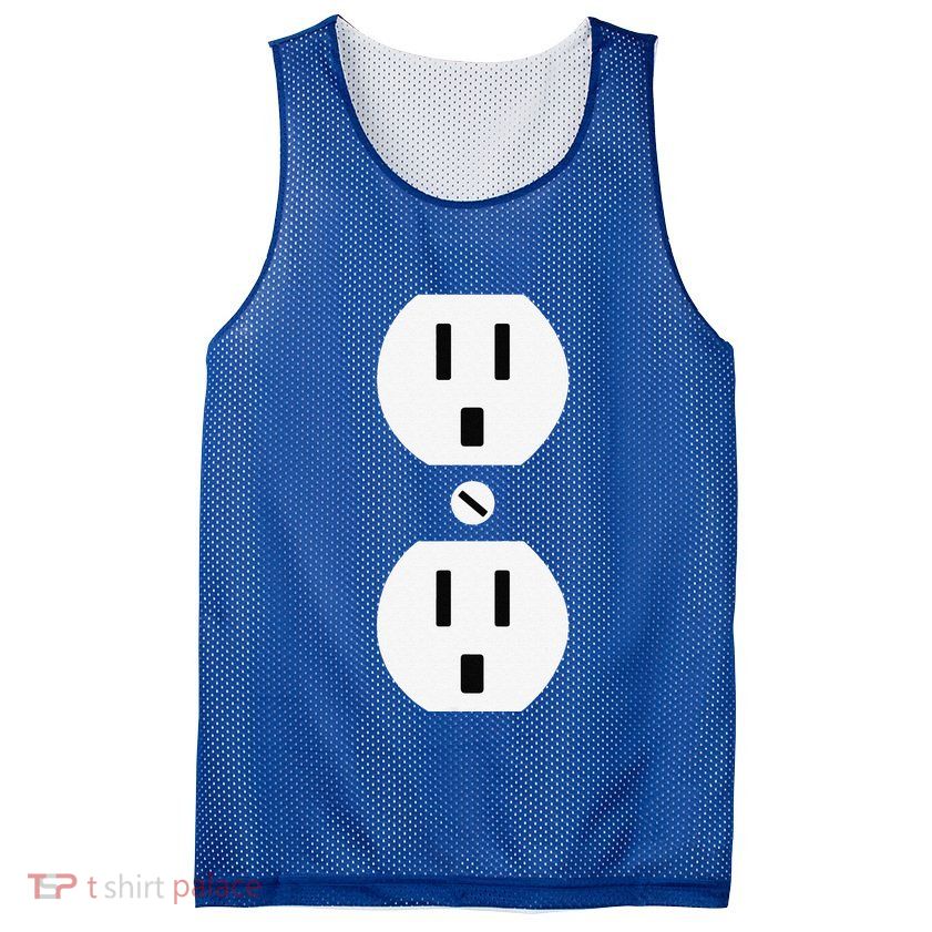 Couple Plug Socket Matching Costume Funny Halloween Gifts Mesh Reversible Basketball Jersey Tank