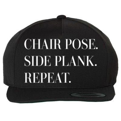 Chair Pose Side Plank Repeat Gift Yoga Gift Wool Snapback Cap