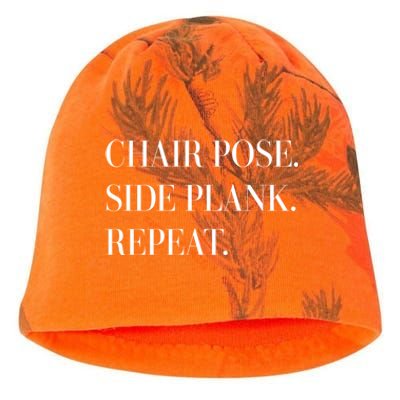 Chair Pose Side Plank Repeat Gift Yoga Gift Kati - Camo Knit Beanie