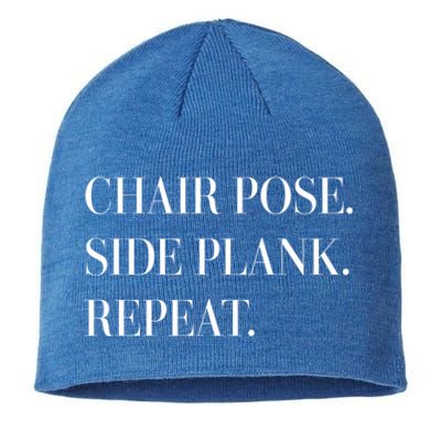 Chair Pose Side Plank Repeat Gift Yoga Gift Sustainable Beanie