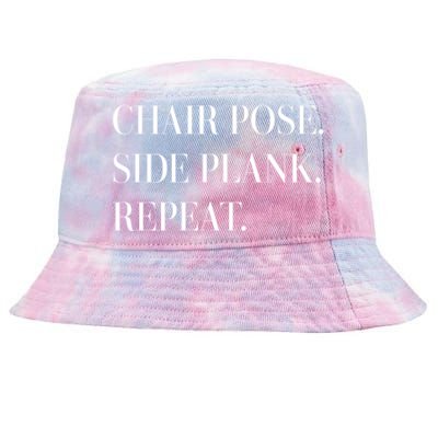 Chair Pose Side Plank Repeat Gift Yoga Gift Tie-Dyed Bucket Hat