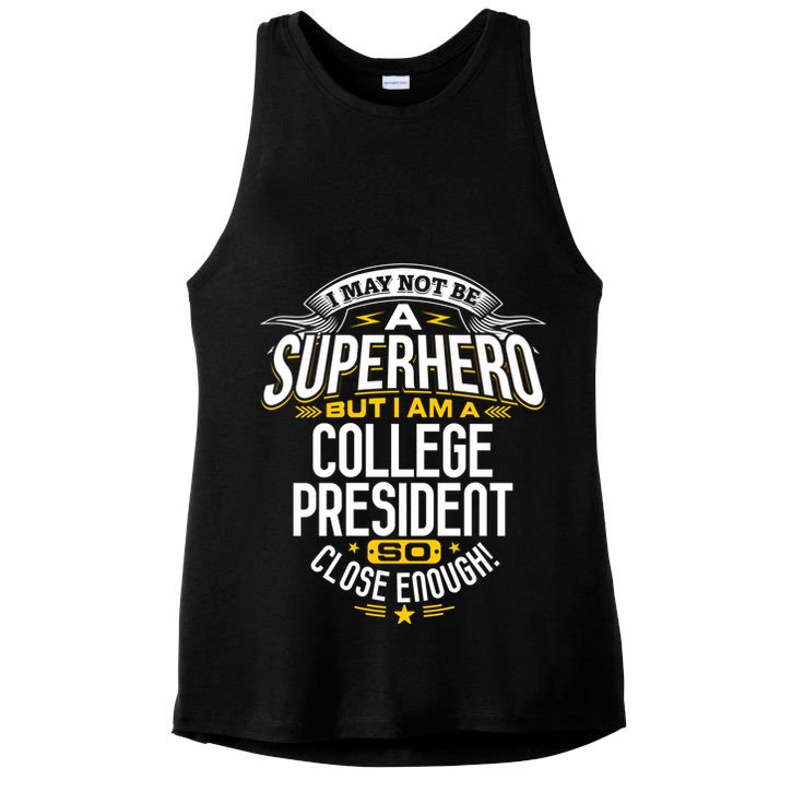College President Superhero Presidents Gift Idea Ladies PosiCharge Tri-Blend Wicking Tank