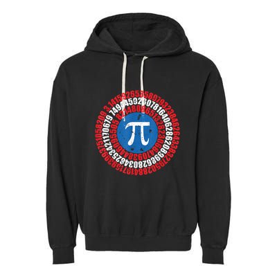 Captain Pi Superhero Pi Day & Math Lover Garment-Dyed Fleece Hoodie