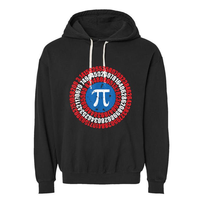 Captain Pi Superhero Pi Day & Math Lover Garment-Dyed Fleece Hoodie