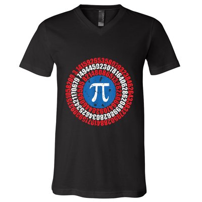 Captain Pi Superhero Pi Day & Math Lover V-Neck T-Shirt