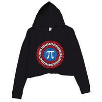 Captain Pi Superhero Pi Day & Math Lover Crop Fleece Hoodie