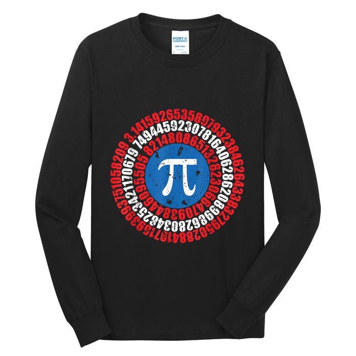Captain Pi Superhero Pi Day & Math Lover Tall Long Sleeve T-Shirt