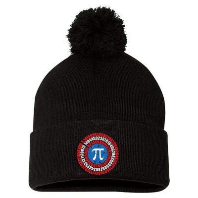 Captain Pi Superhero Pi Day & Math Lover Pom Pom 12in Knit Beanie