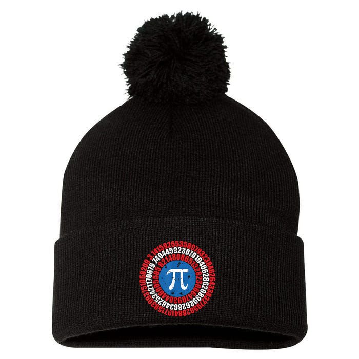 Captain Pi Superhero Pi Day & Math Lover Pom Pom 12in Knit Beanie