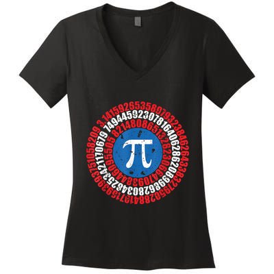 Captain Pi Superhero Pi Day & Math Lover Women's V-Neck T-Shirt