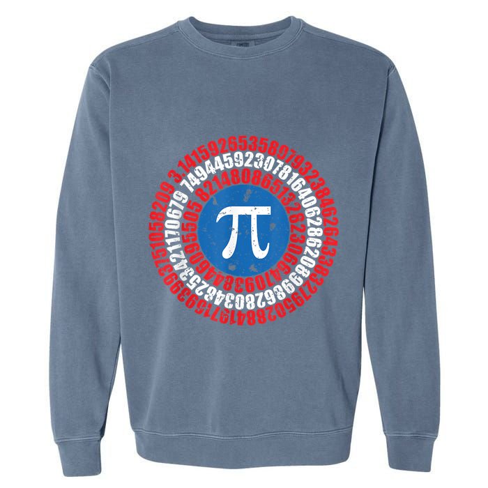 Captain Pi Superhero Pi Day & Math Lover Garment-Dyed Sweatshirt