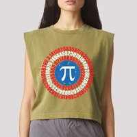 Captain Pi Superhero Pi Day & Math Lover Garment-Dyed Women's Muscle Tee