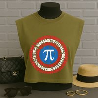 Captain Pi Superhero Pi Day & Math Lover Garment-Dyed Women's Muscle Tee