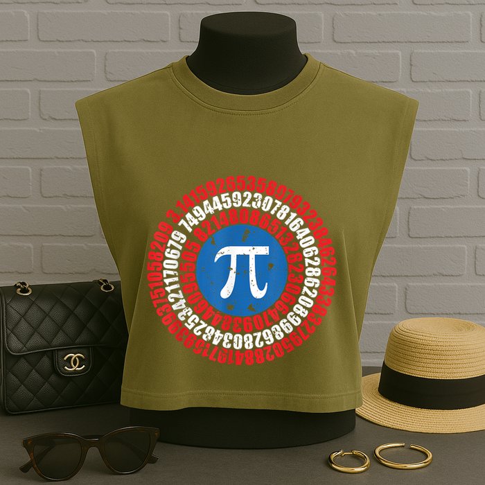 Captain Pi Superhero Pi Day & Math Lover Garment-Dyed Women's Muscle Tee