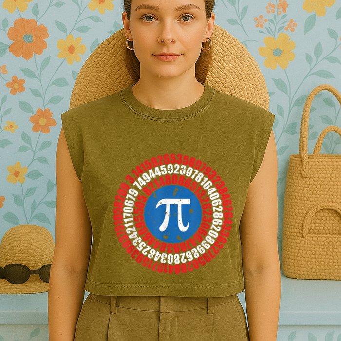 Captain Pi Superhero Pi Day & Math Lover Garment-Dyed Women's Muscle Tee