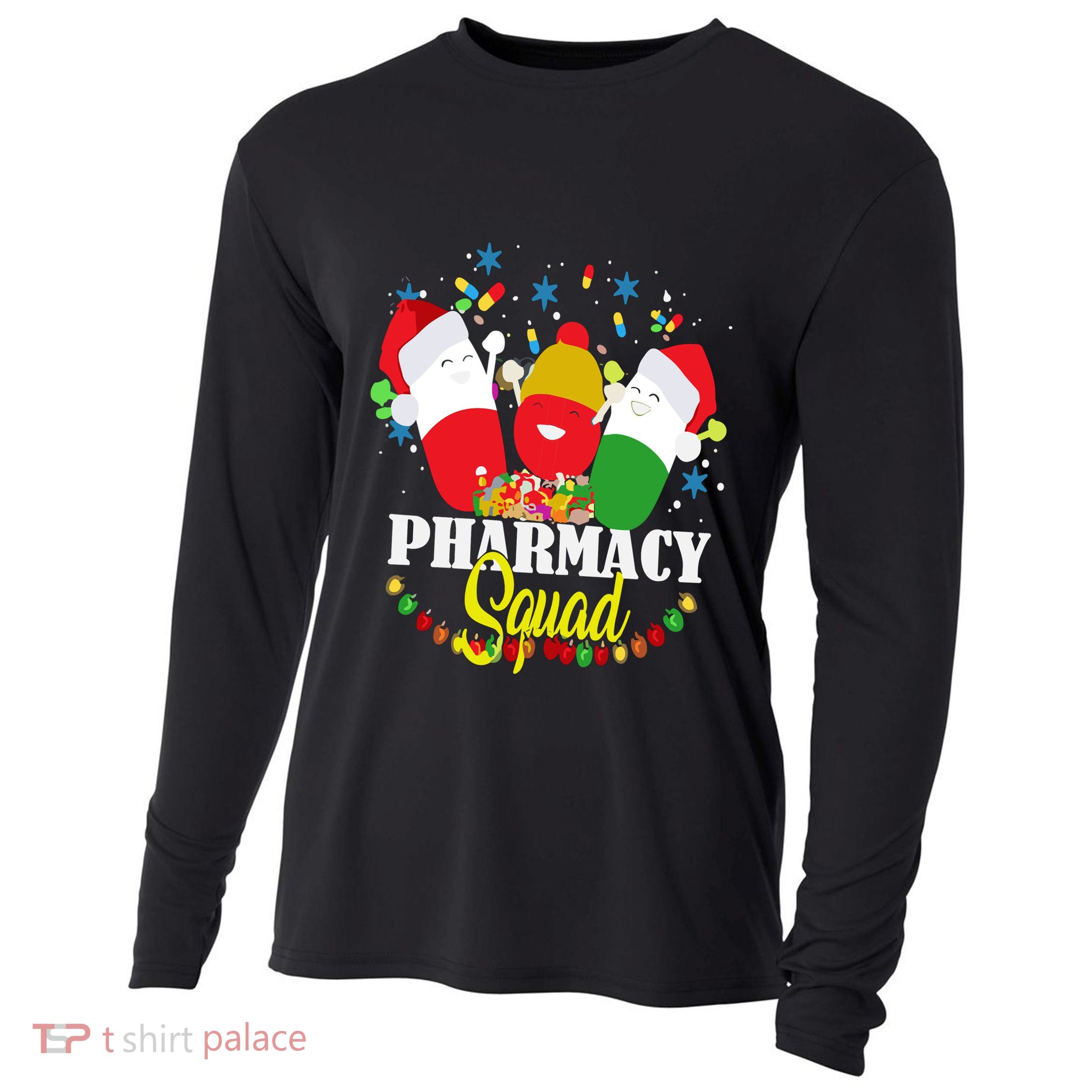 Christmas Pharmacy Squad Pills Xmas Pharmacist Gift Cooling Performance Long Sleeve Crew