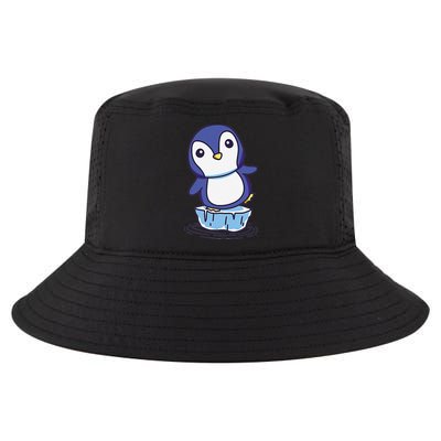 Cute Penguin Standing On An Ice Floe Cool Comfort Performance Bucket Hat