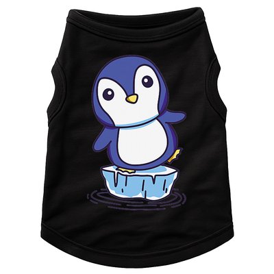 Cute Penguin Standing On An Ice Floe Doggie Tank
