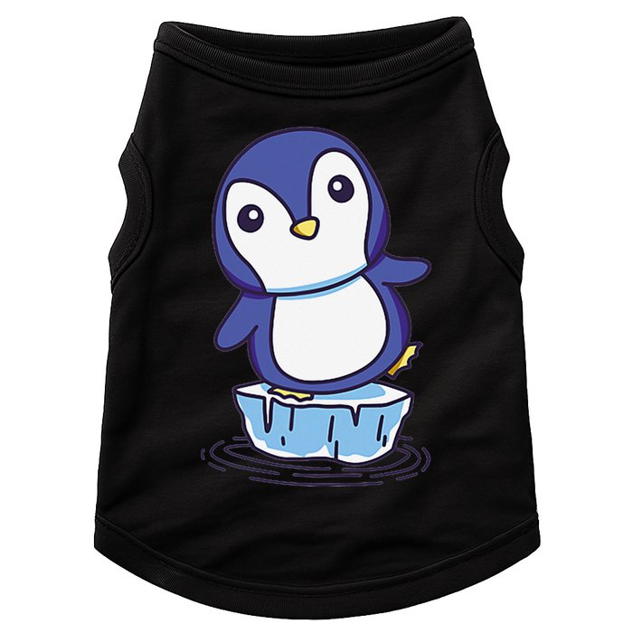 Cute Penguin Standing On An Ice Floe Doggie Tank