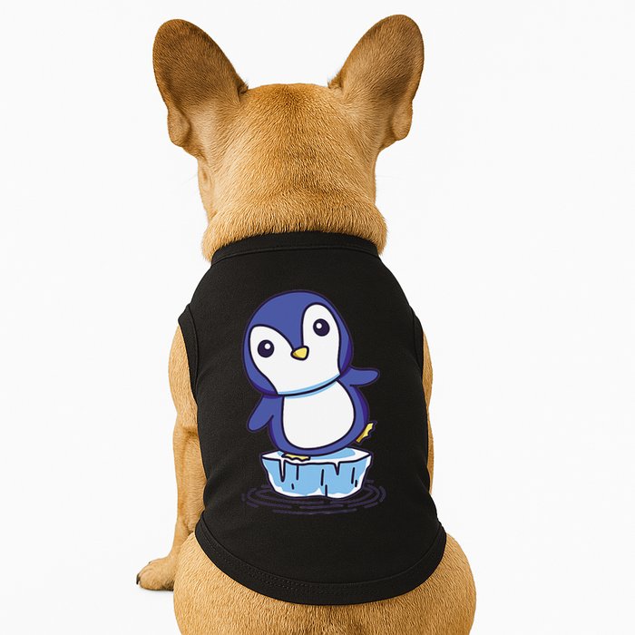 Cute Penguin Standing On An Ice Floe Doggie Tank
