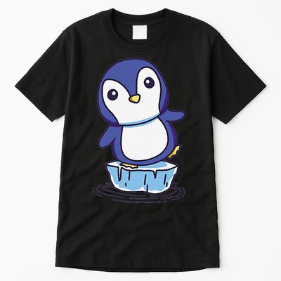 Cute Penguin Standing On An Ice Floe Tall T-Shirt
