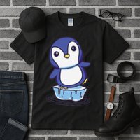 Cute Penguin Standing On An Ice Floe Tall T-Shirt