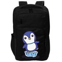 Cute Penguin Standing On An Ice Floe Impact Tech Backpack