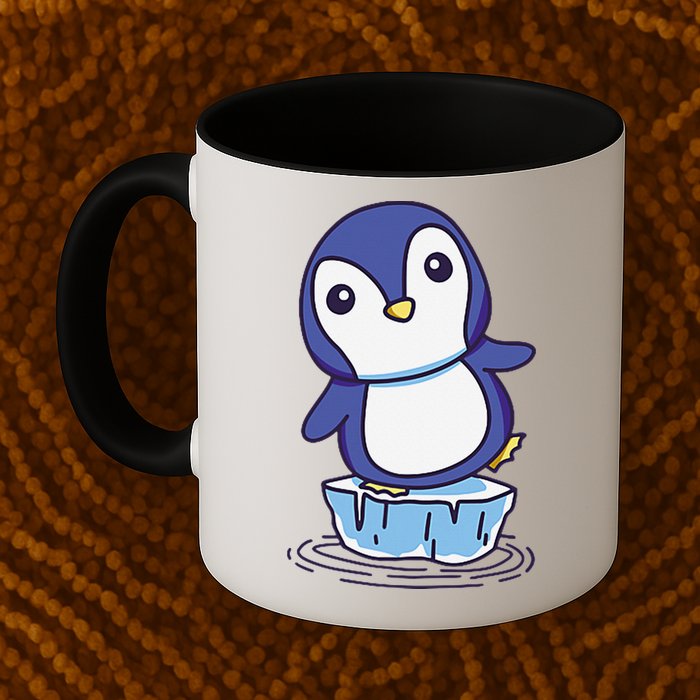 Cute Penguin Standing On An Ice Floe Mug