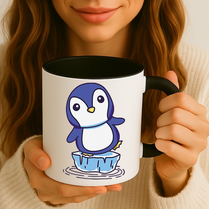 Cute Penguin Standing On An Ice Floe Mug