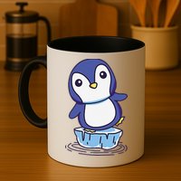 Cute Penguin Standing On An Ice Floe Mug
