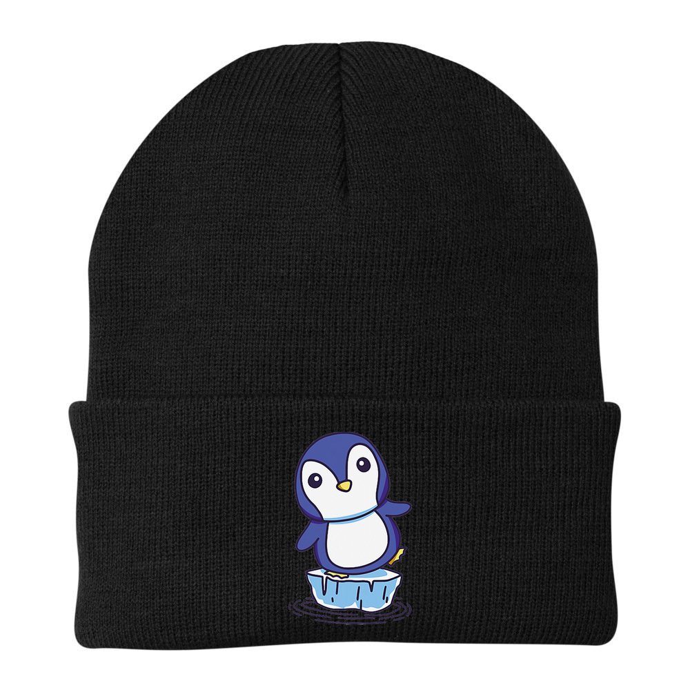 Cute Penguin Standing On An Ice Floe Beanie