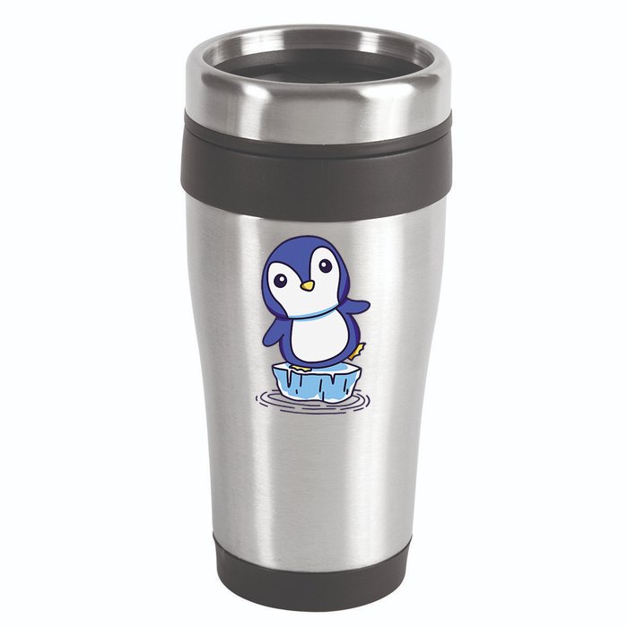 Cute Penguin Standing On An Ice Floe 16oz Travel Tumbler