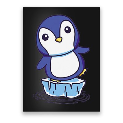 Cute Penguin Standing On An Ice Floe Poster