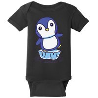 Cute Penguin Standing On An Ice Floe Baby Bodysuit