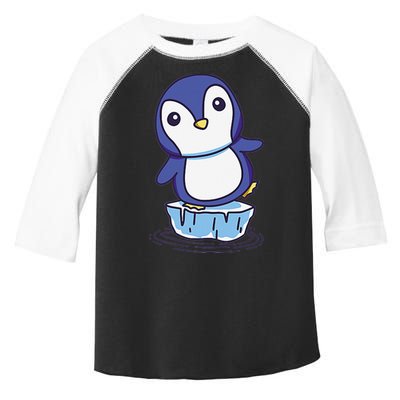 Cute Penguin Standing On An Ice Floe Toddler Fine Jersey T-Shirt