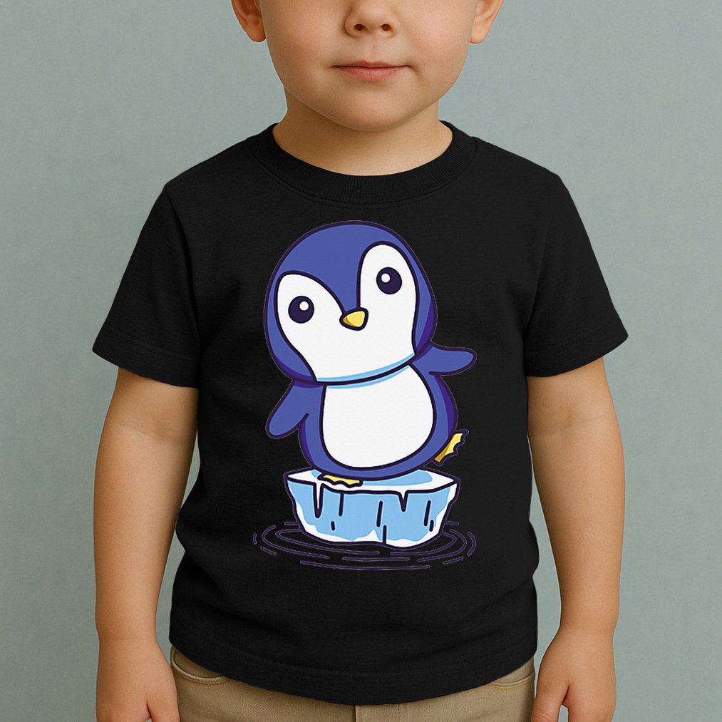 Cute Penguin Standing On An Ice Floe Toddler T-Shirt