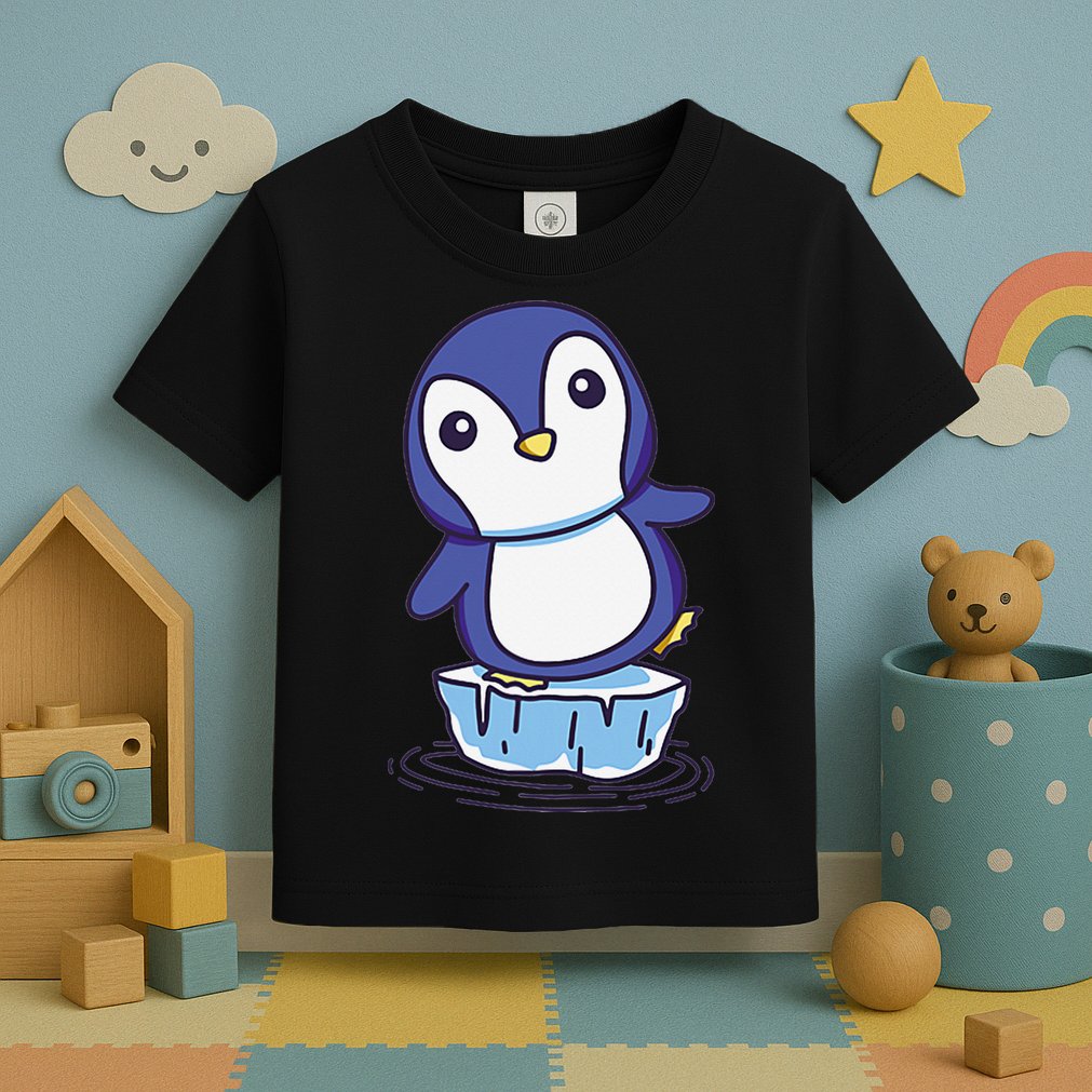 Cute Penguin Standing On An Ice Floe Toddler T-Shirt