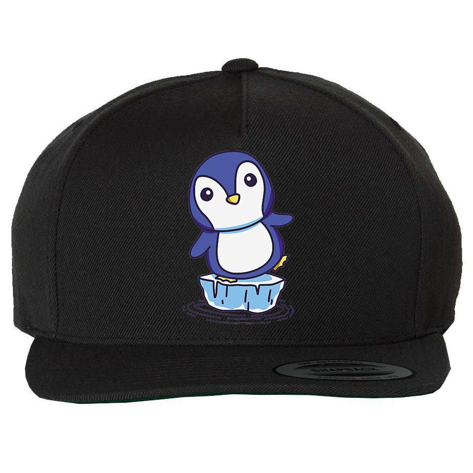 Cute Penguin Standing On An Ice Floe Wool Snapback Cap