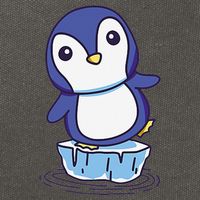 Cute Penguin Standing On An Ice Floe Cotton Canvas Backpack