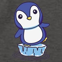 Cute Penguin Standing On An Ice Floe Vector Backpack