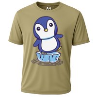 Cute Penguin Standing On An Ice Floe Cooling Performance Crew T-Shirt