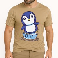 Cute Penguin Standing On An Ice Floe Cooling Performance Crew T-Shirt