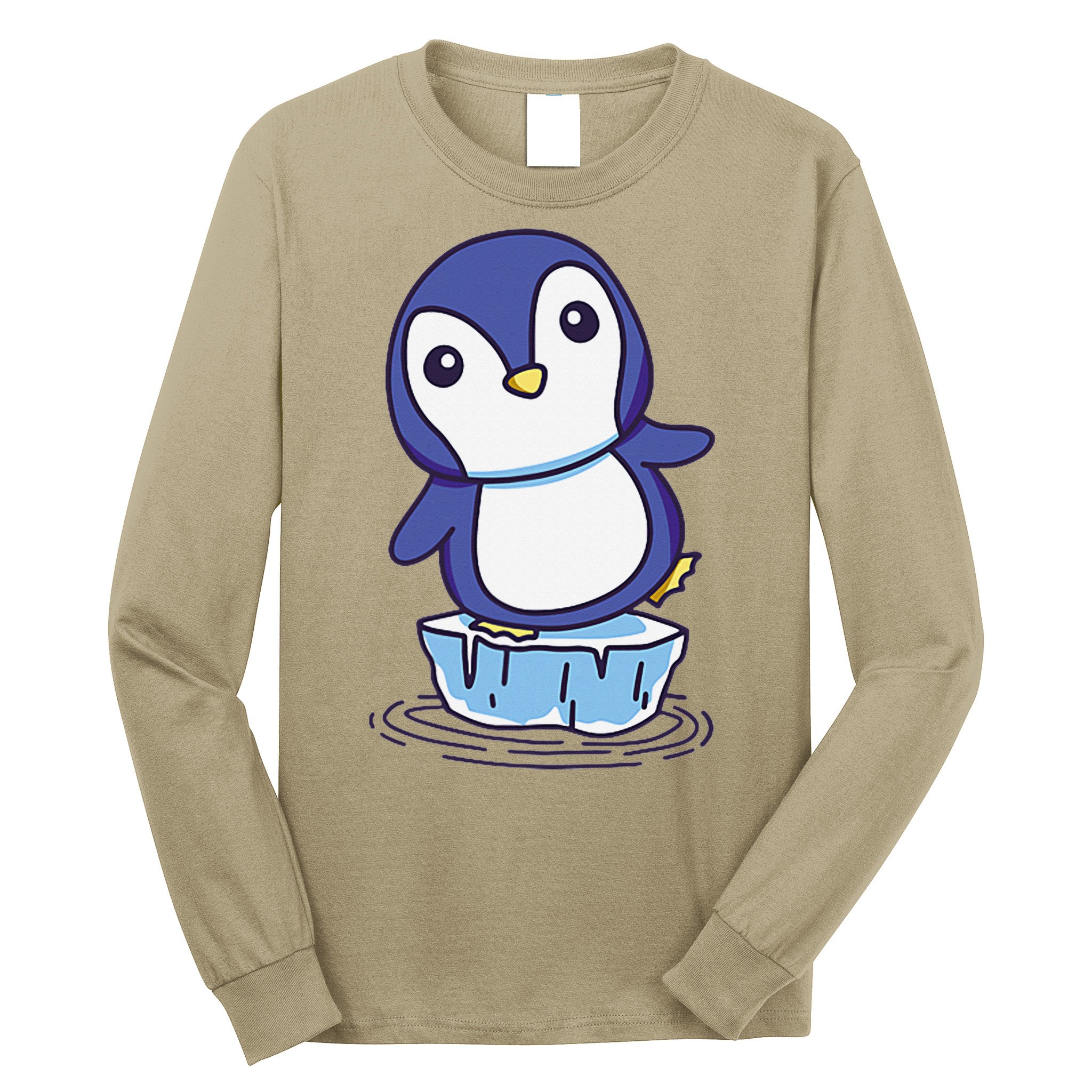 Cute Penguin Standing On An Ice Floe Long Sleeve Shirt